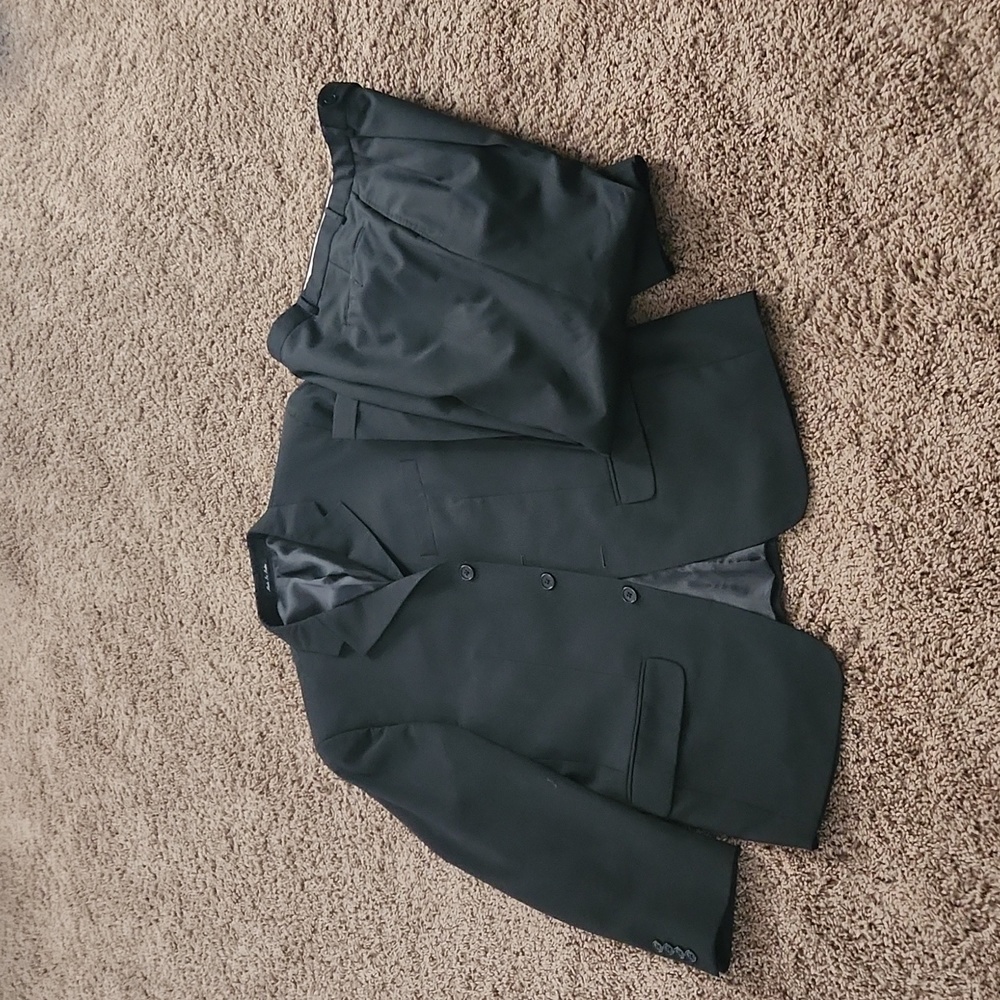 Claiborne black wool 2 piece suit 40s 32 pant